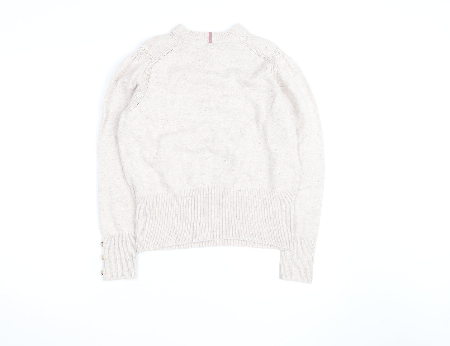 Marks and Spencer Women Beige Wool Blend High Neck Jumper Size 14