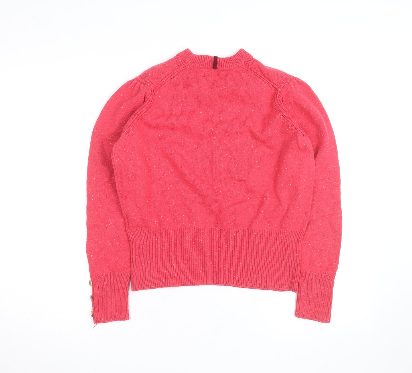 Marks and Spencer Women Pink High Neck Button Sleeve Knit Jumper Size 14