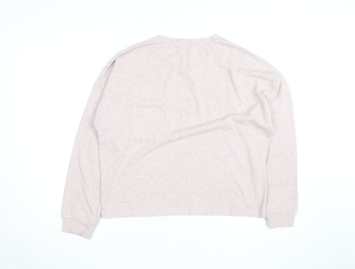 Dunelm Women’s Pink Crew Neck Long Sleeve Relaxed Fit Jumper Size 12