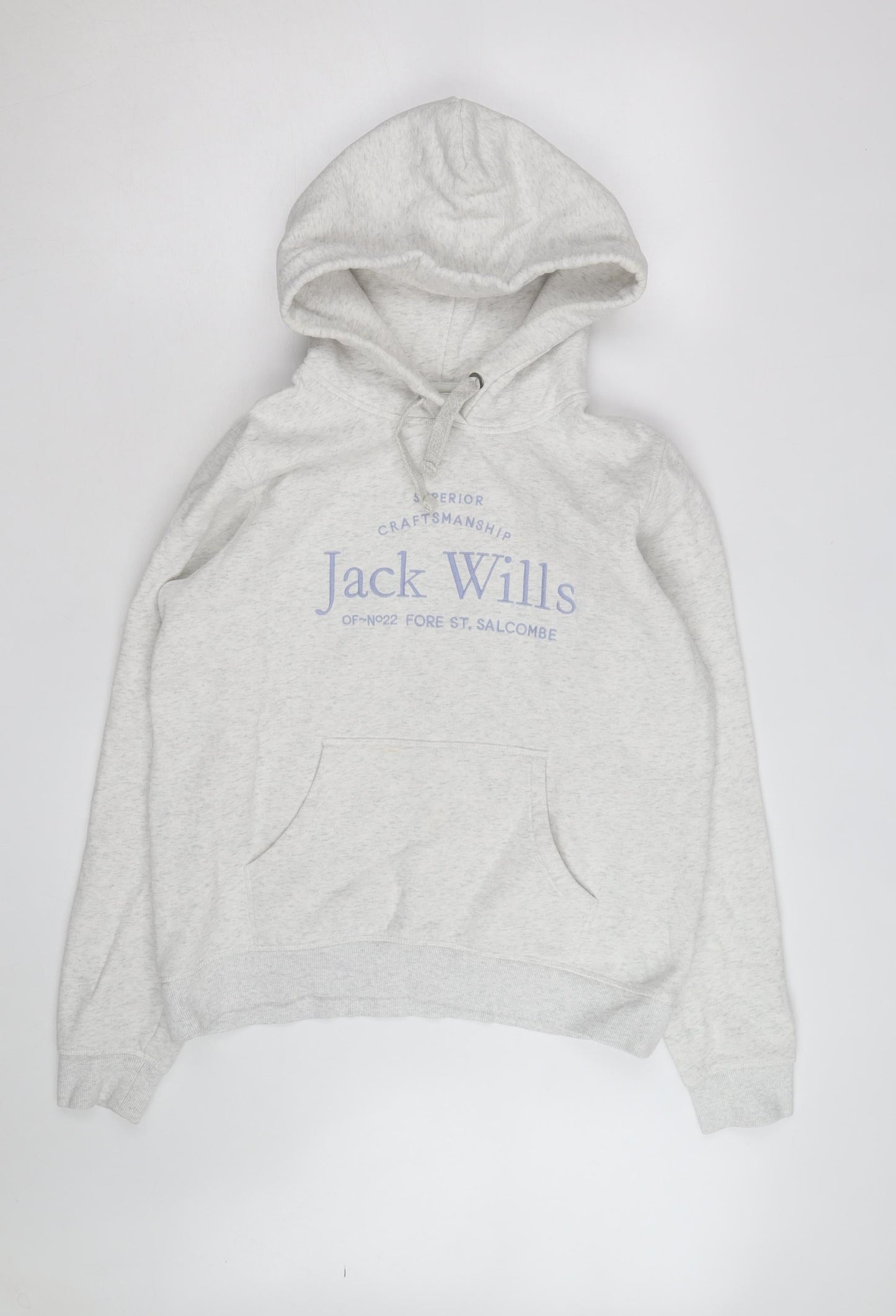 Jack Wills Women's Grey Pullover Hoodie Size 12 Cotton Blend Casual