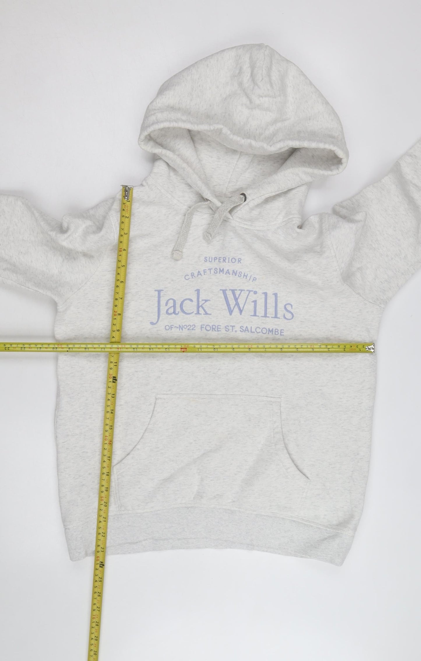 Jack Wills Women's Grey Pullover Hoodie Size 12 Cotton Blend Casual