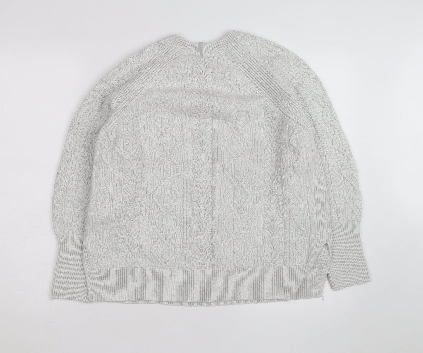 Marks and Spencer Womens Ivory Cable-Knit Button Jumper Size 12