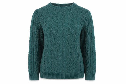 Bench Angels Womens Green Cable Knit Pullover Jumper Size 14