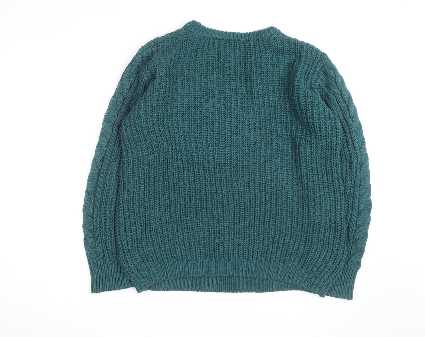 Bench Angels Womens Green Cable Knit Pullover Jumper Size 14