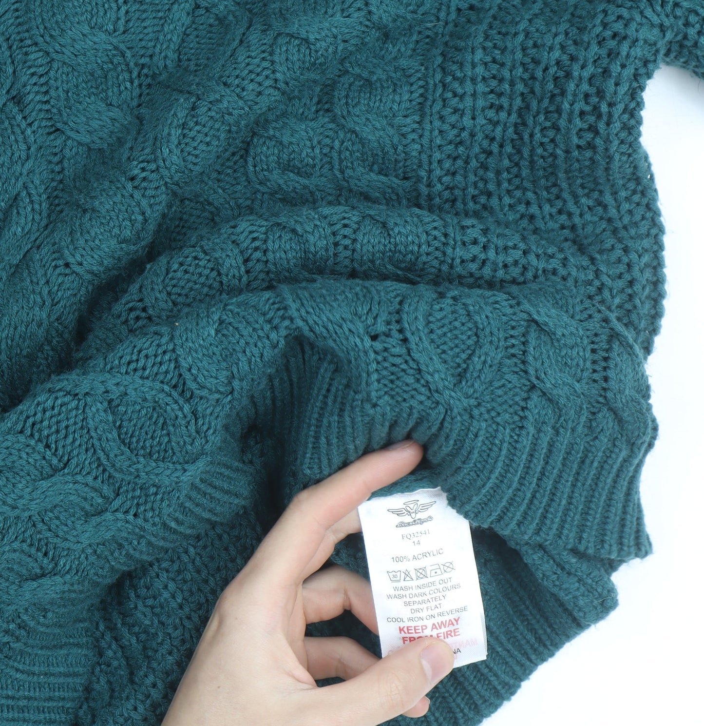 Bench Angels Womens Green Cable Knit Pullover Jumper Size 14