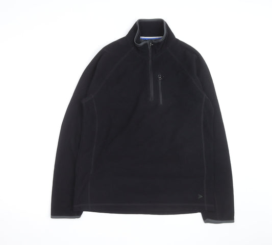 Marks and Spencer Mens Black Fleece 1/4 Zip Sweatshirt Size S