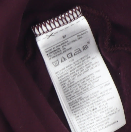 GapFit Women’s Burgundy Full Zip Hoodie M Cotton Blend