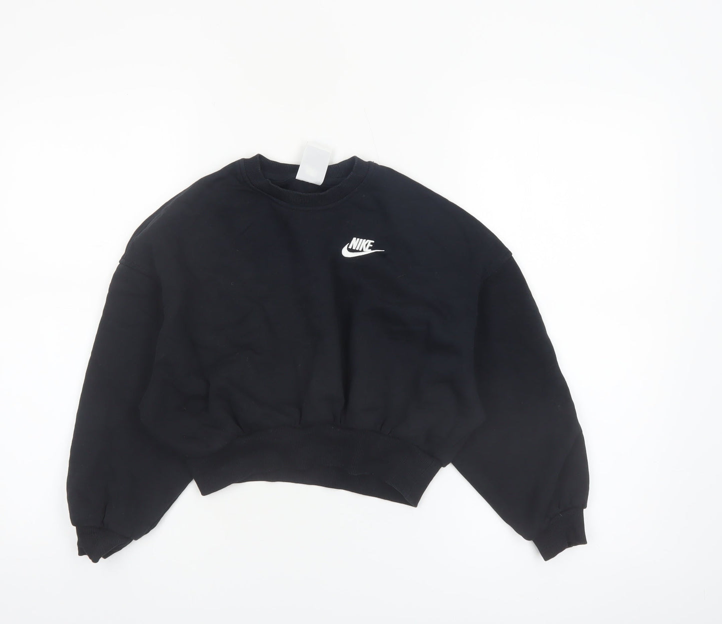 Nike Girls Black Pullover Fleece Sweatshirt Size 8-9 Years Regular Fit