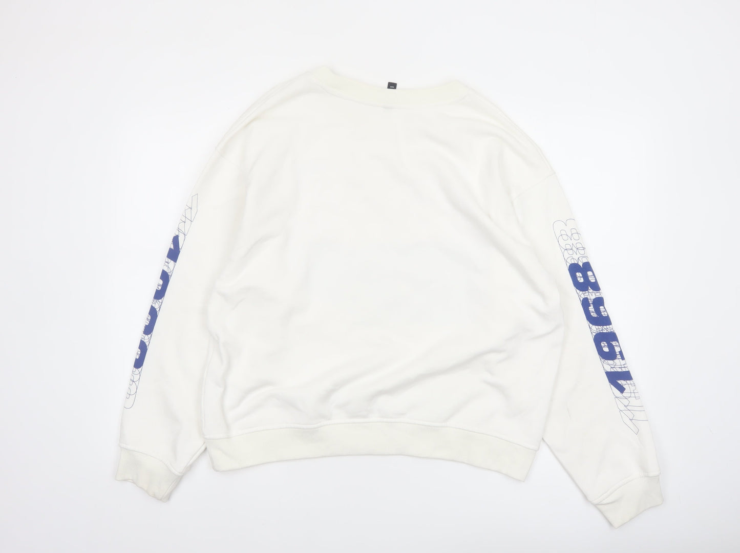 H&M Divided Women White Hot Wheels Racing Graphic Pullover Sweatshirt Size 12