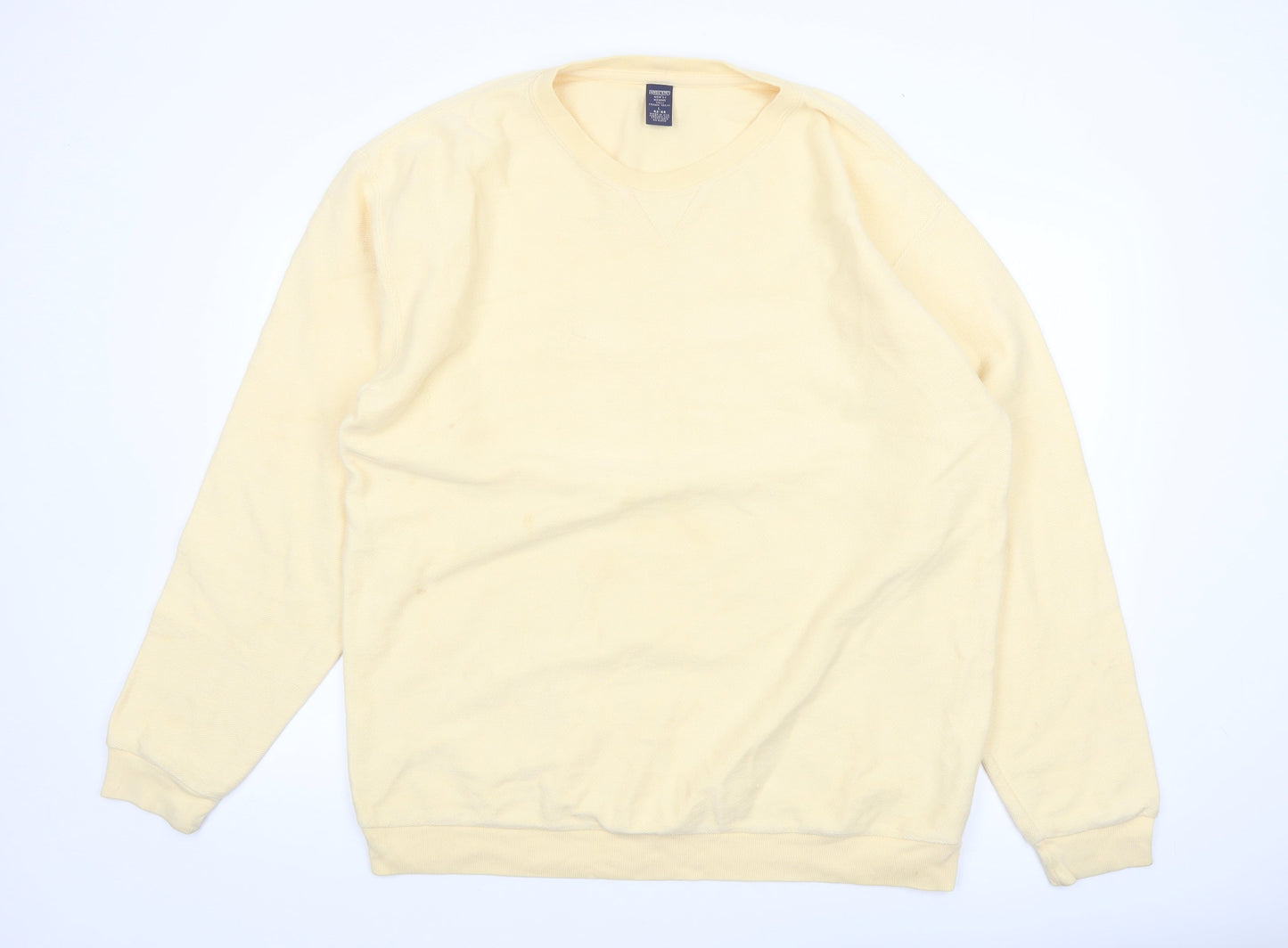 Lands' End Men's Beige Cotton V-Neck Sweatshirt L Tall