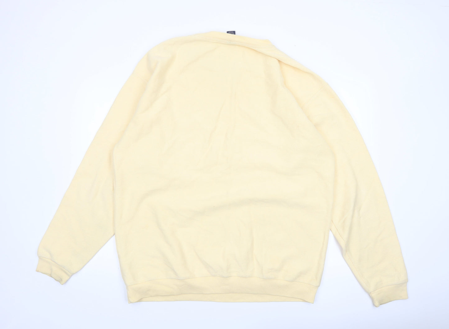Lands' End Men's Beige Cotton V-Neck Sweatshirt L Tall