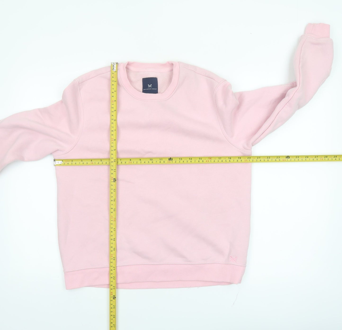 Crew Clothing Women Pink Embroidered Sweatshirt Size 8 Cotton Blend