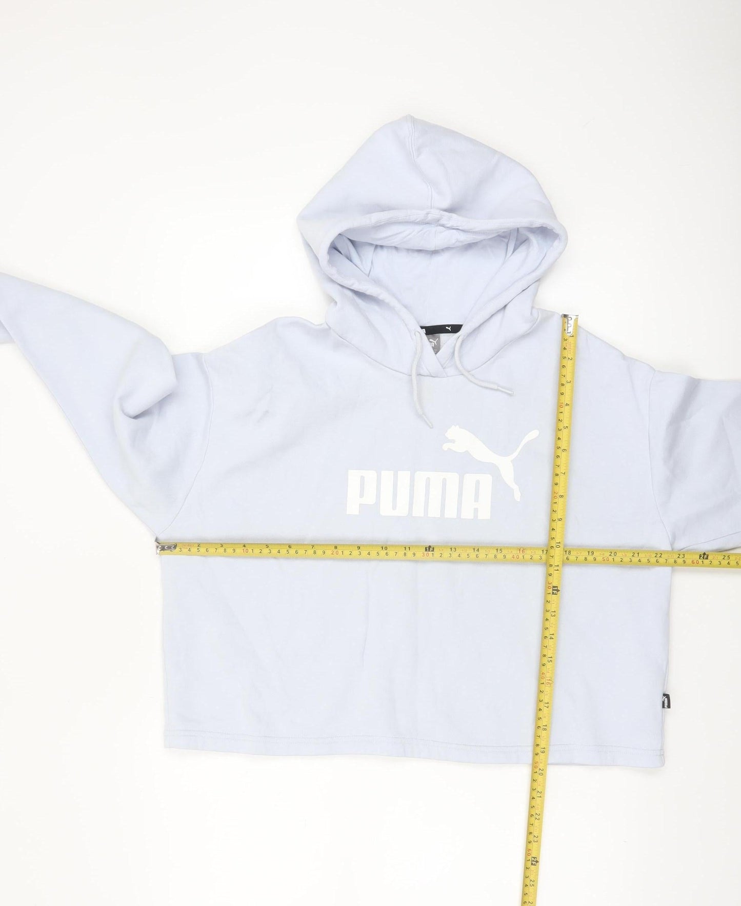 Puma Women's Light Blue Pullover Hoodie Medium Cotton Blend