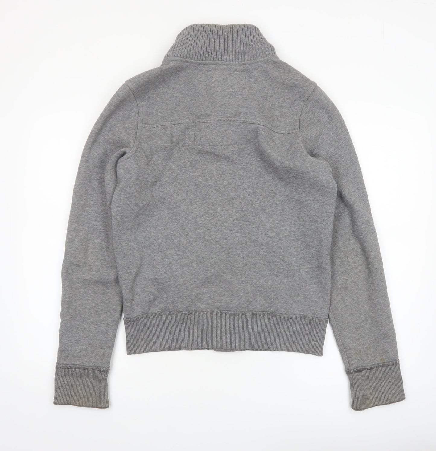 Abercrombie & Fitch Women Grey Small Button Bomber Jacket