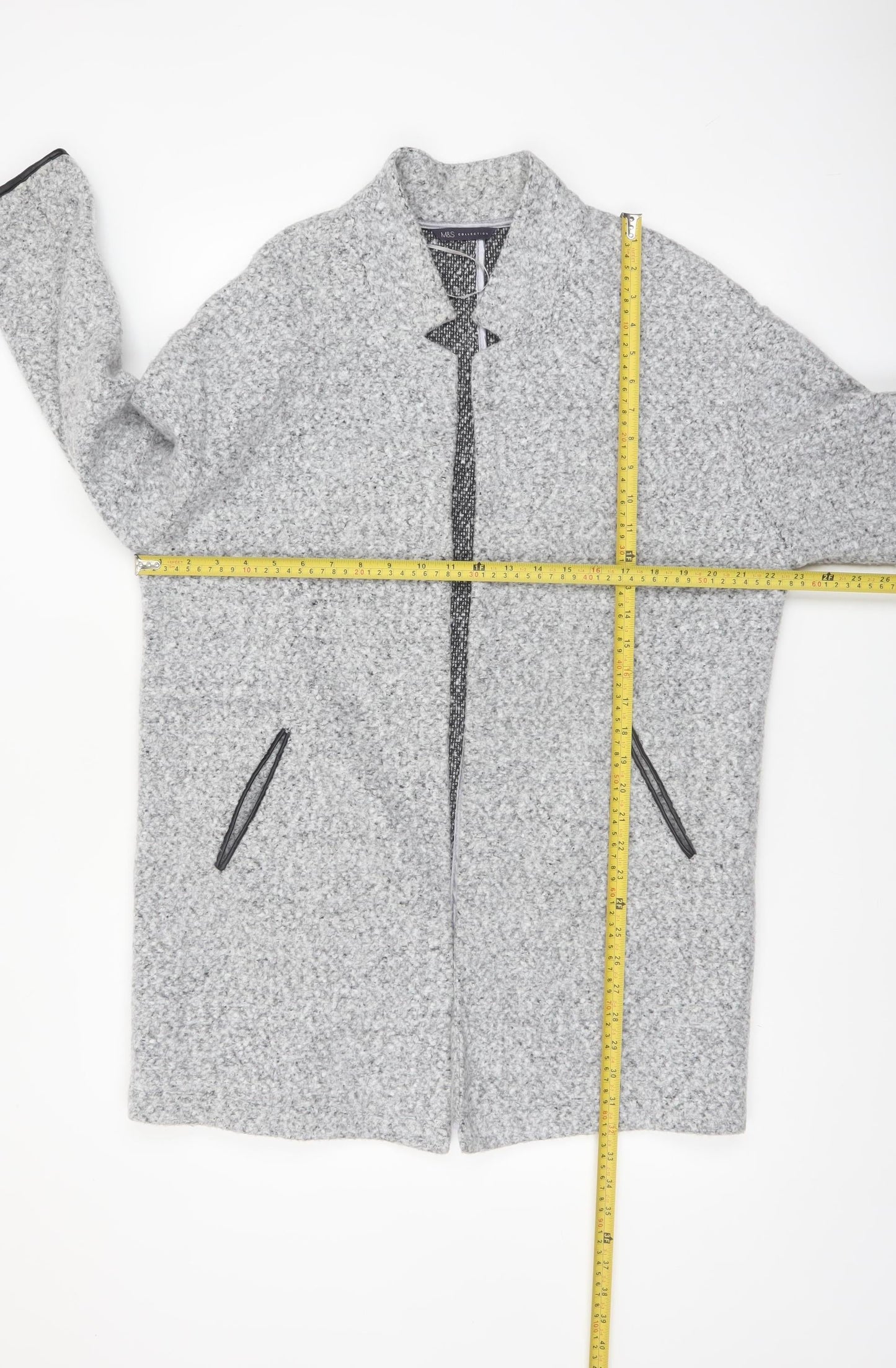 Marks and Spencer Women's Grey Mid-Length Overcoat Size 16