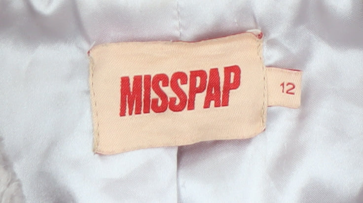 Misspap Women’s Grey Faux Shearling Cropped Bomber Jacket Size 12