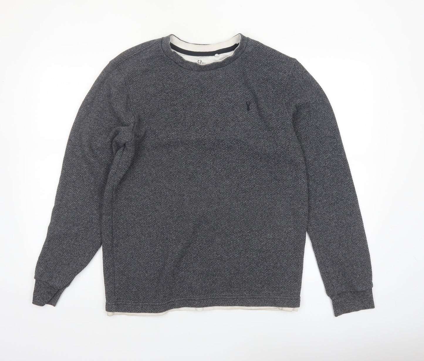 Next Men's Grey Regular Fit Long Sleeve Casual Knit Top M
