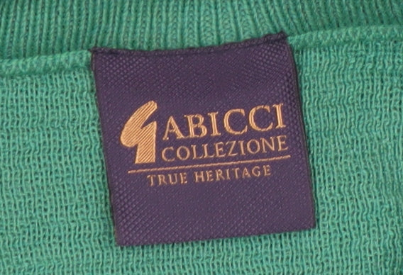 Gabicci Men's Green V-Neck Cotton Blend Jumper Size L