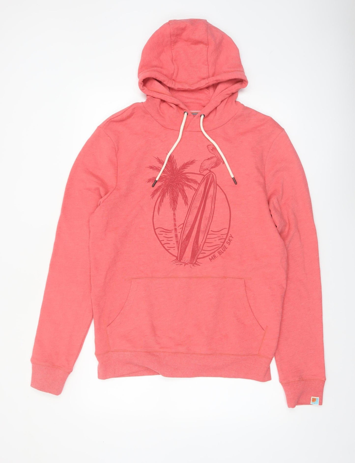 Mr. Blue Sky Men's Pink Pullover Hoodie M Graphic Surf Design