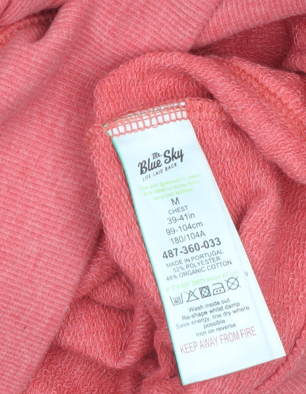 Mr. Blue Sky Men's Pink Pullover Hoodie M Graphic Surf Design
