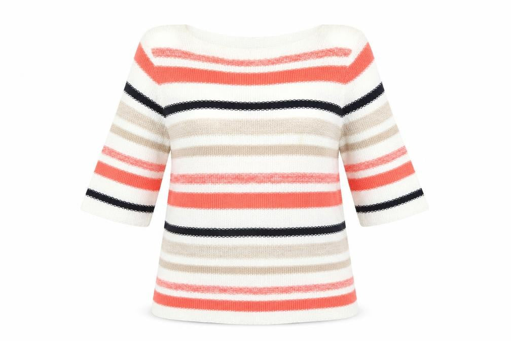 Jessica Graaf Women Multicoloured Striped 3/4 Sleeve Pullover Jumper S