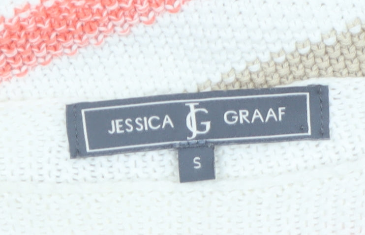 Jessica Graaf Women Multicoloured Striped 3/4 Sleeve Pullover Jumper S