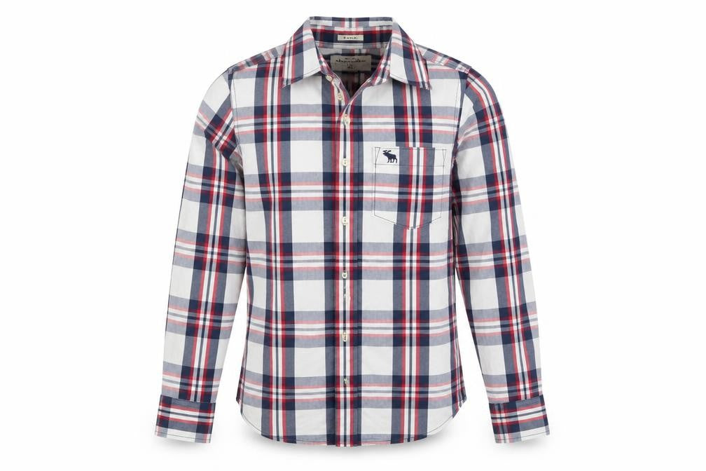 Abercrombie & Fitch Boys Multicoloured Plaid Long Sleeve Button-Up Shirt XL Cotton