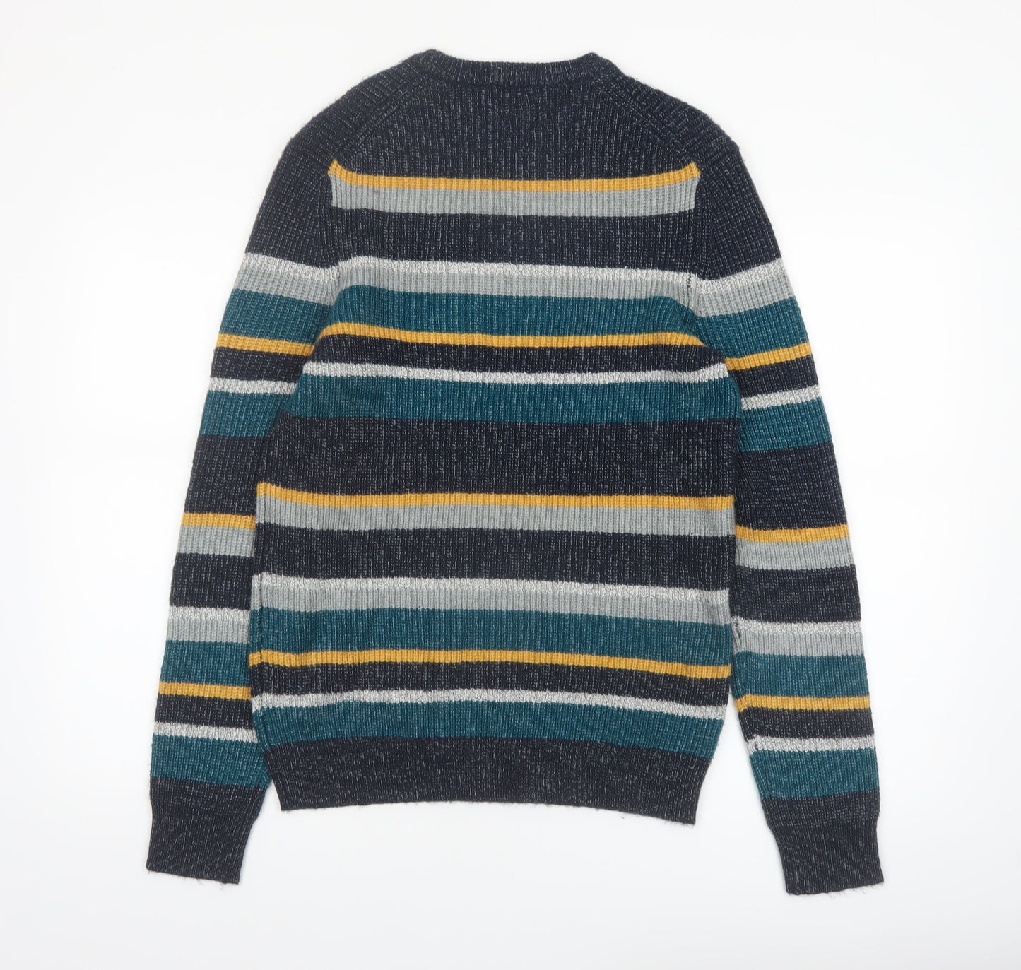 Marks and Spencer Men's Multicoloured Striped Pullover Jumper Size S