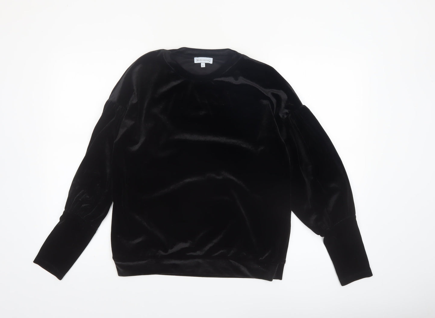 Warehouse Women’s Black Velvet Long Sleeve Blouse Size 10