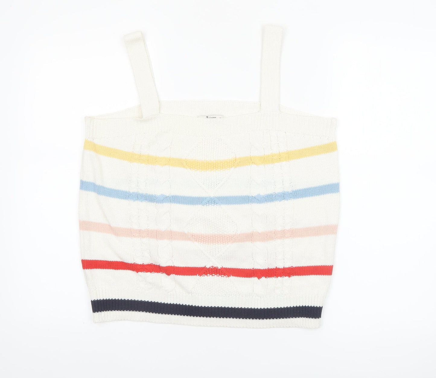 Tu Women’s Multicoloured Striped Knit Tank Top Size 16