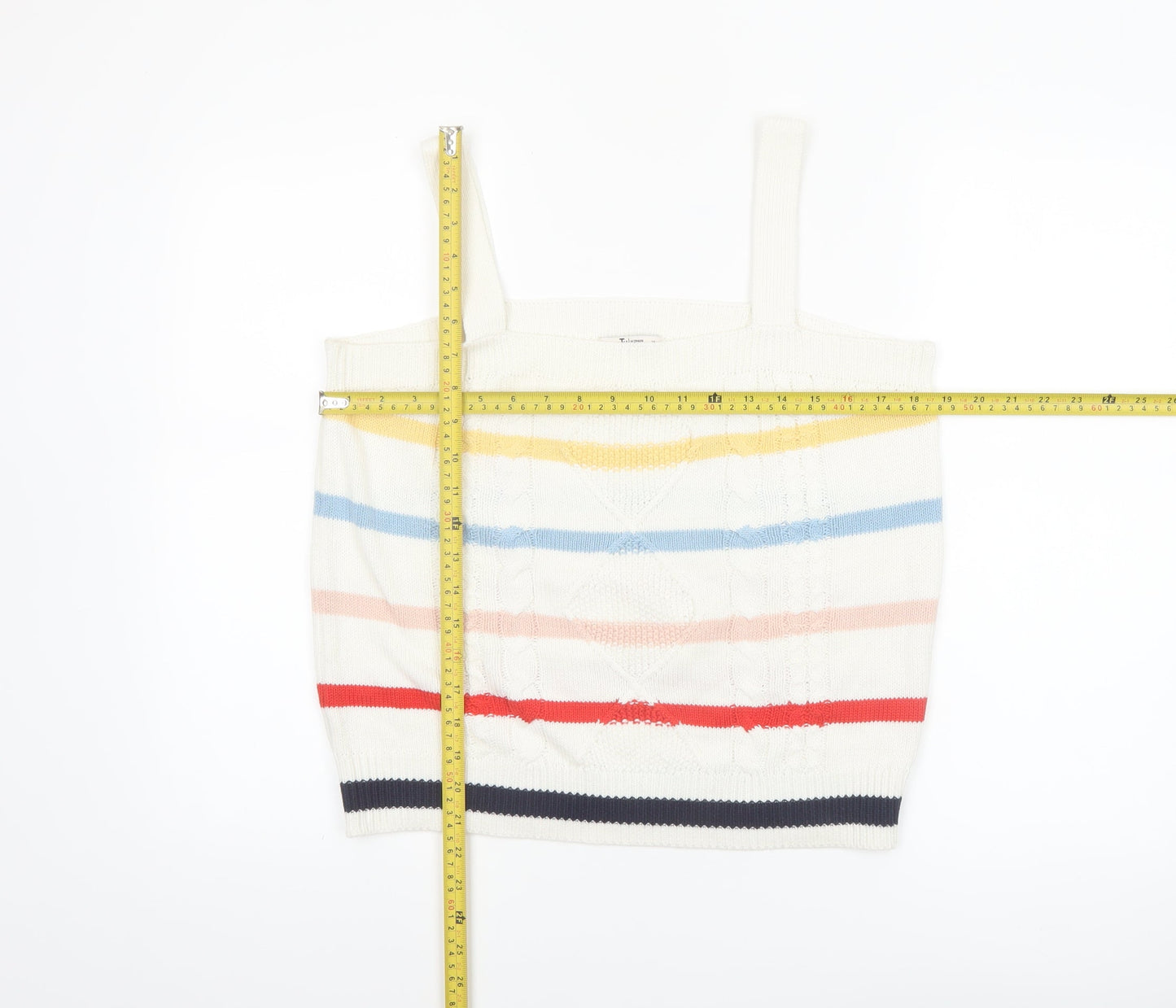Tu Women’s Multicoloured Striped Knit Tank Top Size 16
