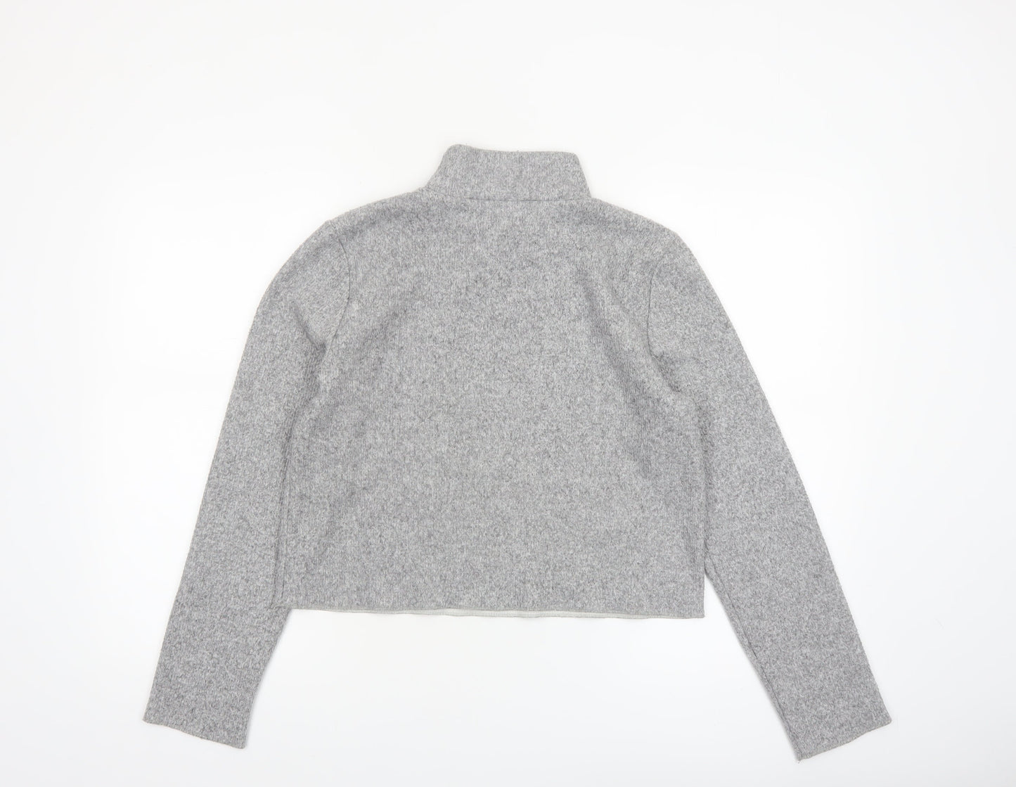 Zara Women’s Grey Mock Neck Cropped Knit Top Size M