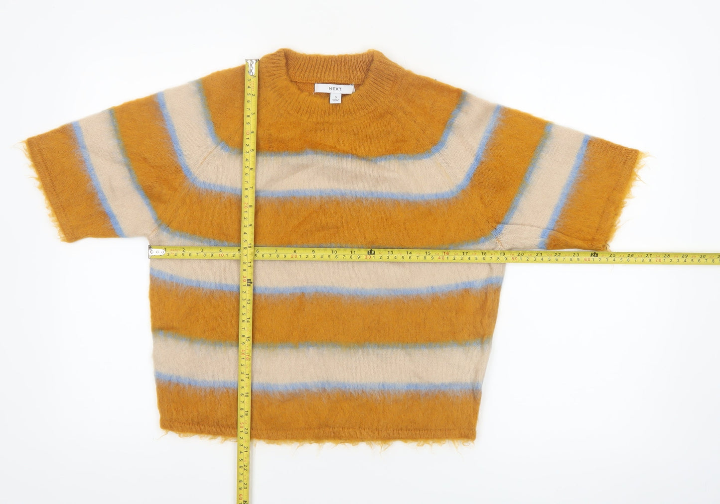 NEXT Women’s Multicoloured Striped Short Sleeve Pullover Jumper S
