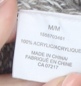 Warehouse One Women Grey Wrap Chunky-Knit Jumper Size M