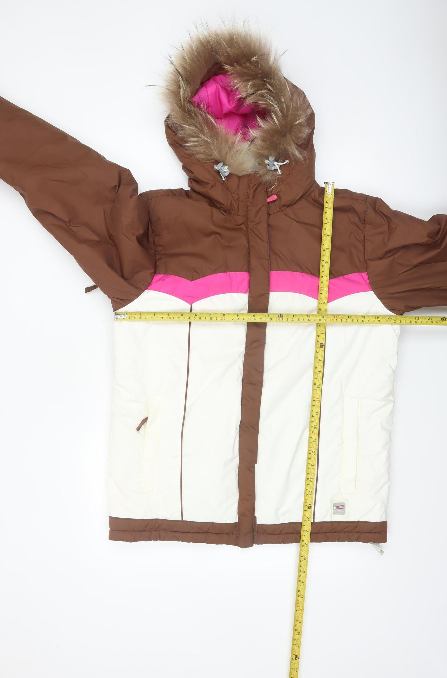 O'Neill Women's Brown Ski Jacket M Hooded Waterproof Winter Coat