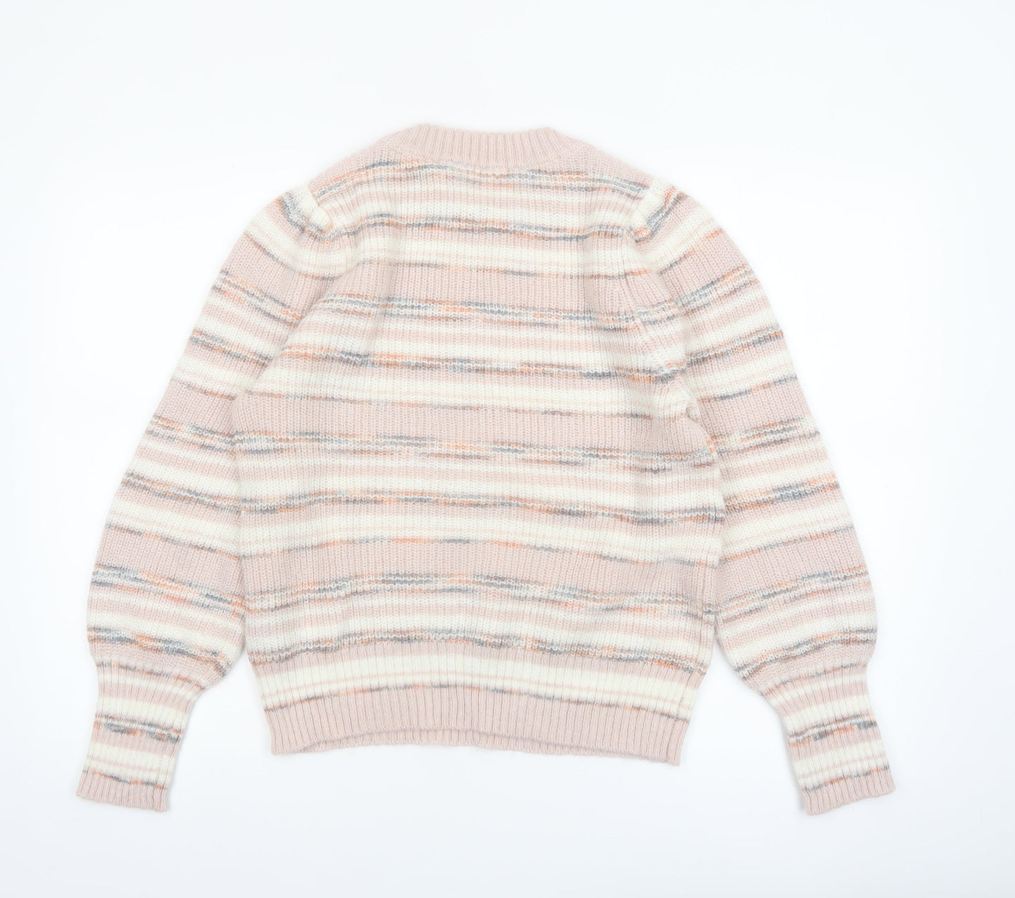 Yaya Women Multicoloured Striped Knit Crew Neck Jumper Size M
