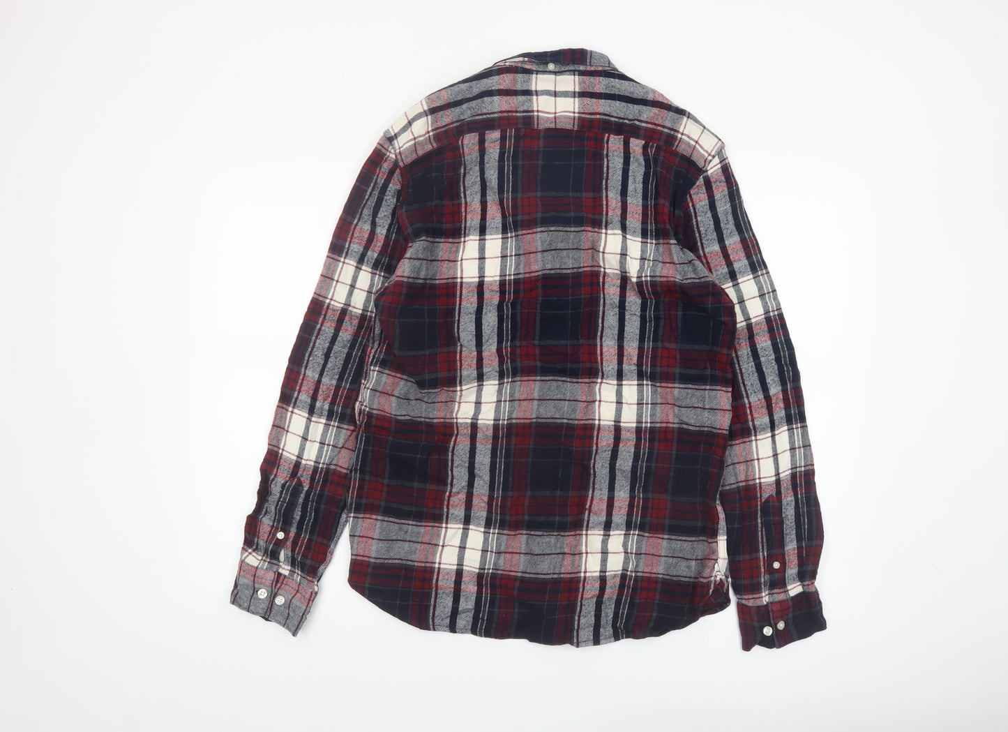 French Connection Men's Red Plaid Flannel Button-Up Shirt L