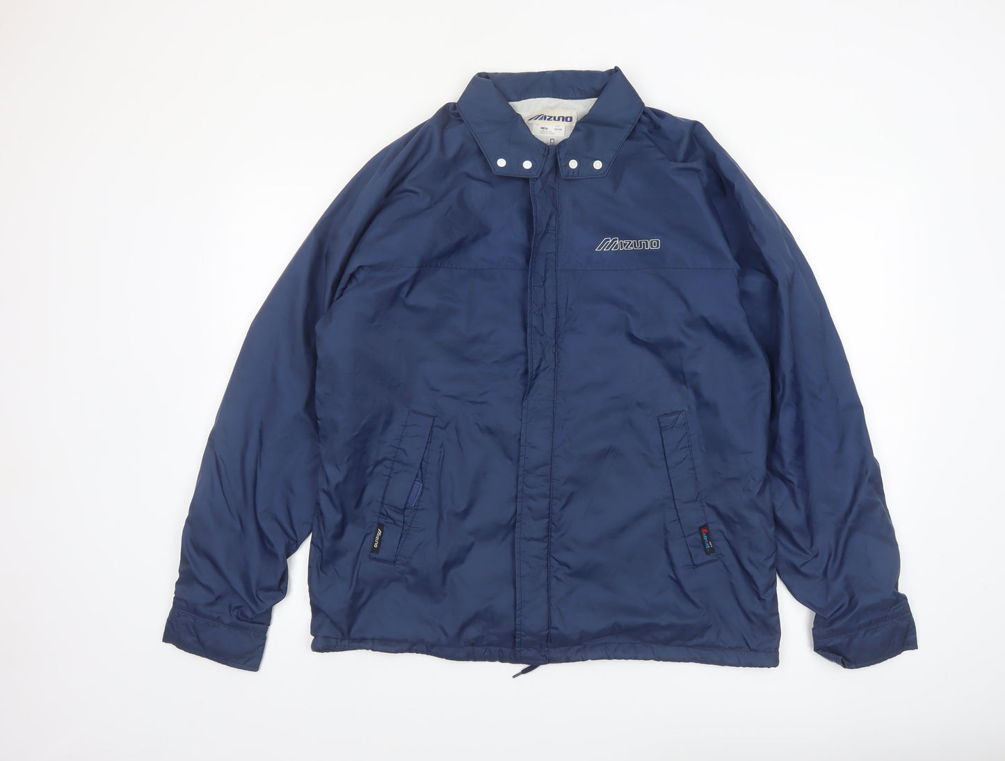 Mizuno Men's Blue Medium Windbreaker Nylon Jacket