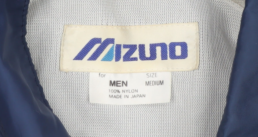 Mizuno Men's Blue Medium Windbreaker Nylon Jacket