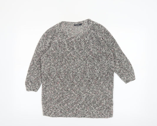 Marks and Spencer Women’s Grey Chunky-Knit Pullover Jumper Size 14