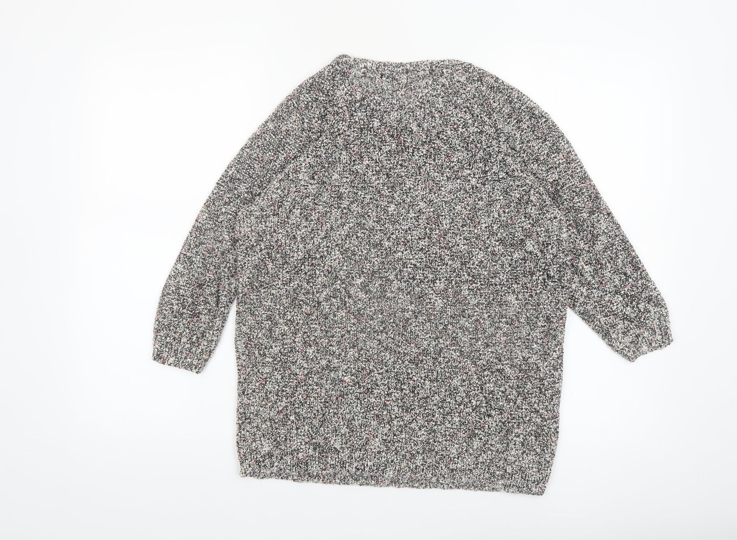 Marks and Spencer Women’s Grey Chunky-Knit Pullover Jumper Size 14