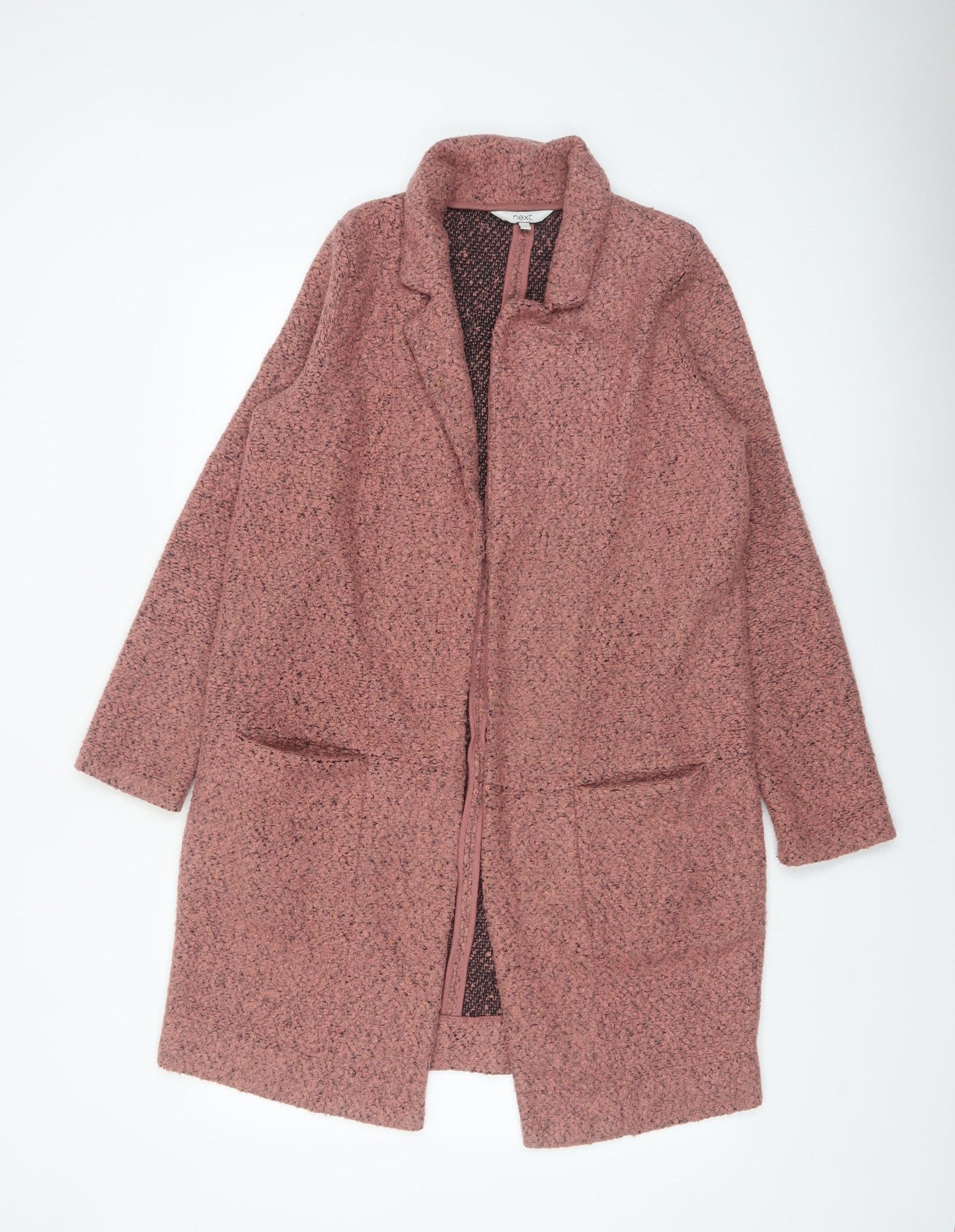 Next Womens Pink Coatigan Size 10 Regular Mid-Length Overcoat