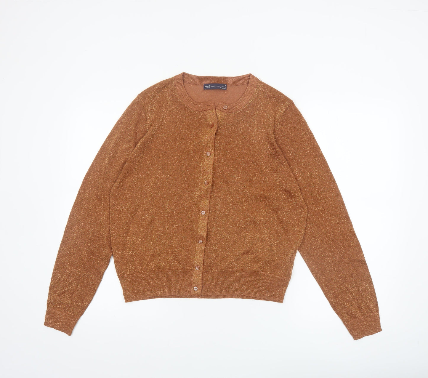 Marks and Spencer Women Brown Size 18 Glitter Knit Cardigan