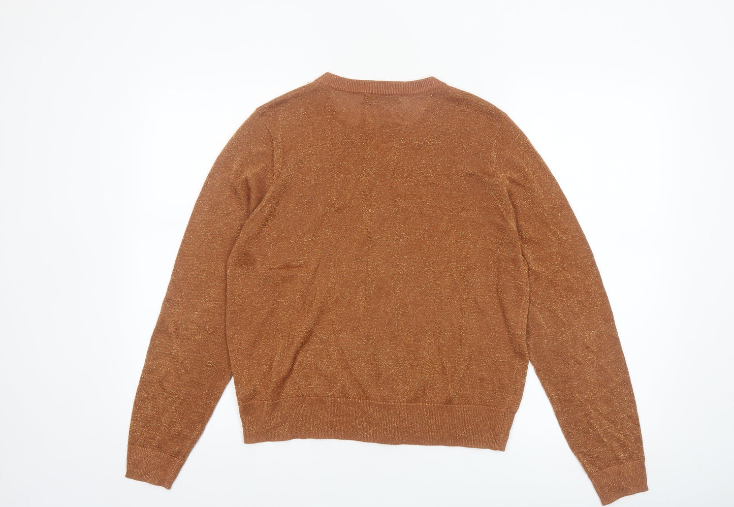 Marks and Spencer Women Brown Size 18 Glitter Knit Cardigan