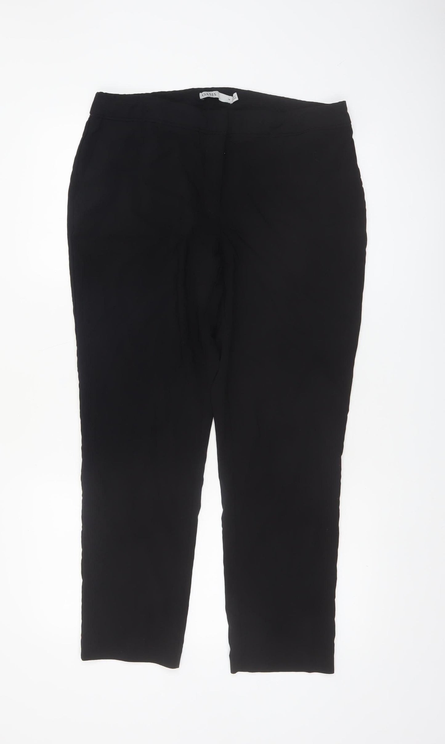 Oasis Women’s Black Slim Fit Cropped Trousers Size 14
