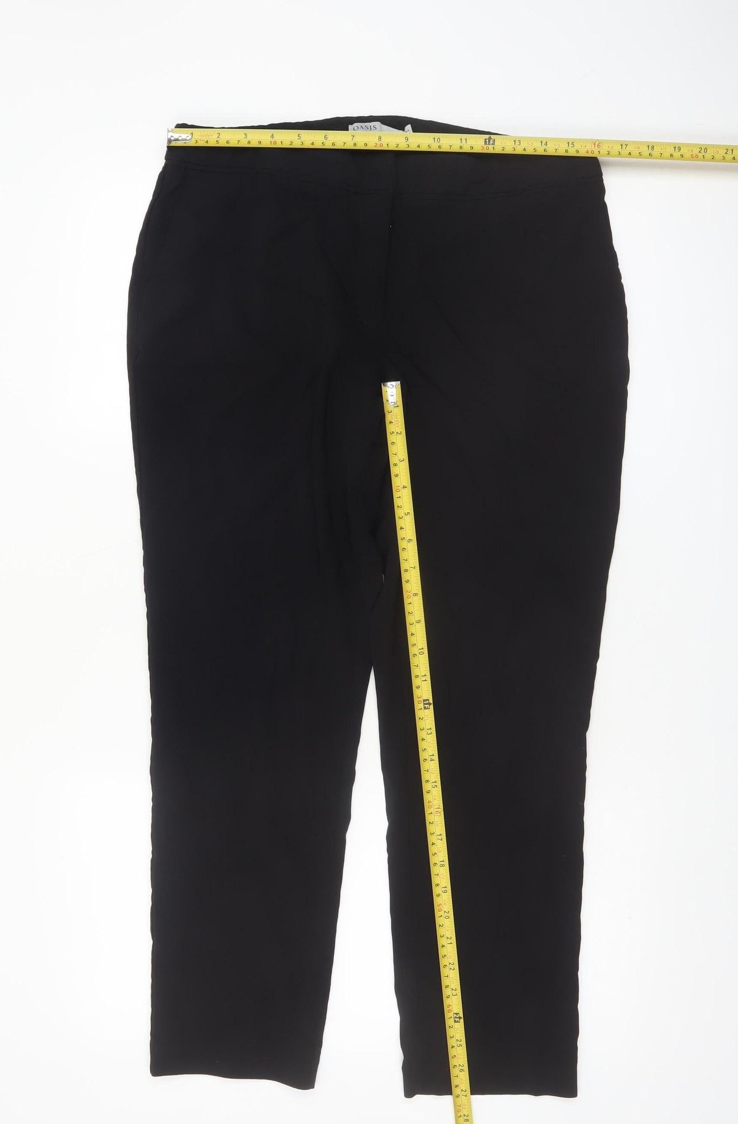 Oasis Women’s Black Slim Fit Cropped Trousers Size 14