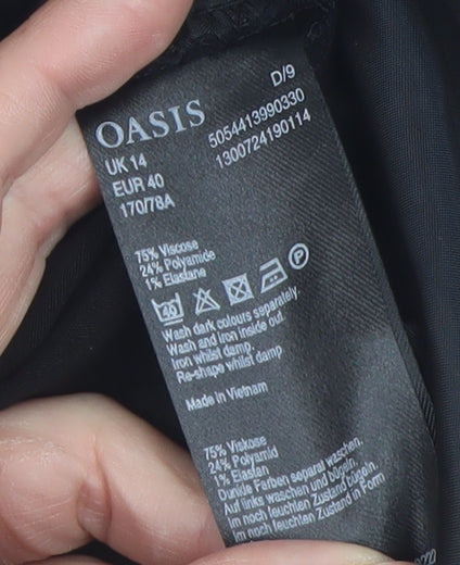 Oasis Women’s Black Slim Fit Cropped Trousers Size 14