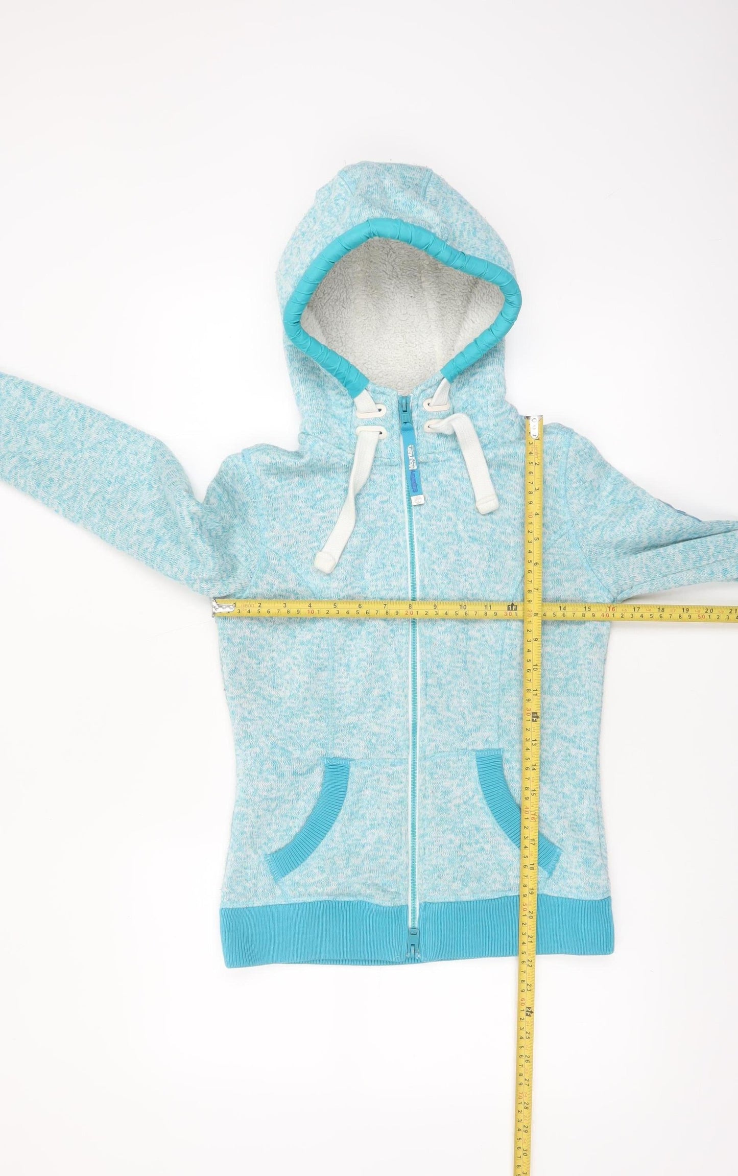 Superdry Womens Blue Full Zip Hoodie XS Fleece Lined Casual