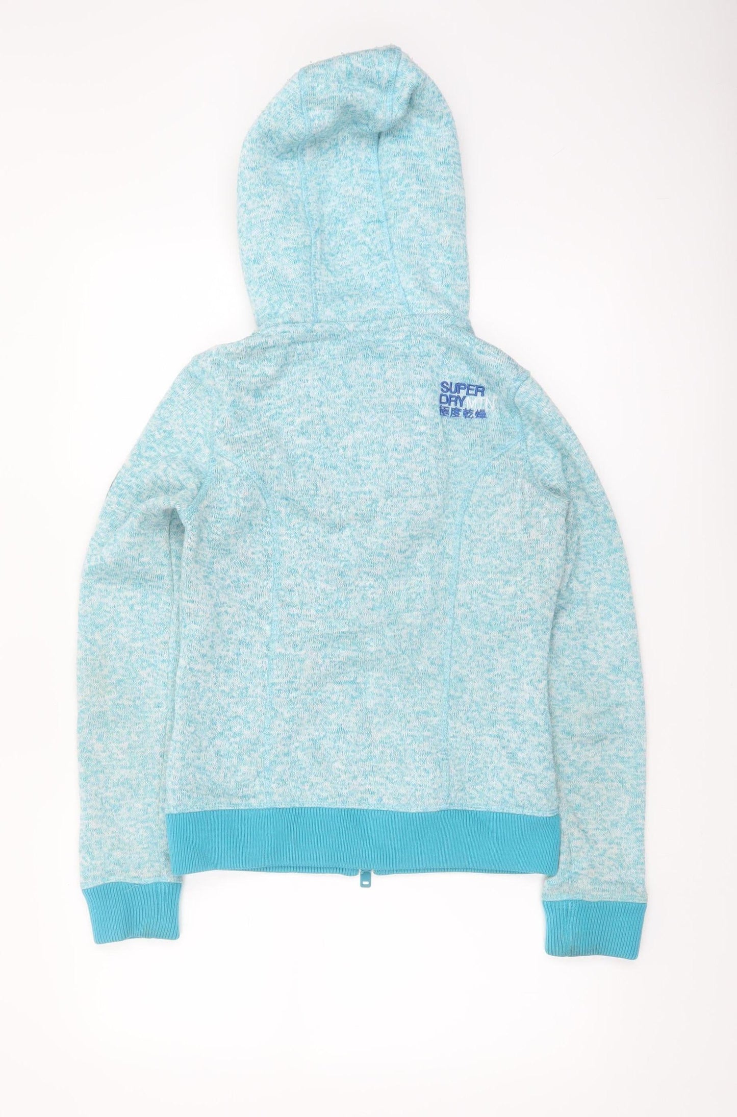 Superdry Womens Blue Full Zip Hoodie XS Fleece Lined Casual