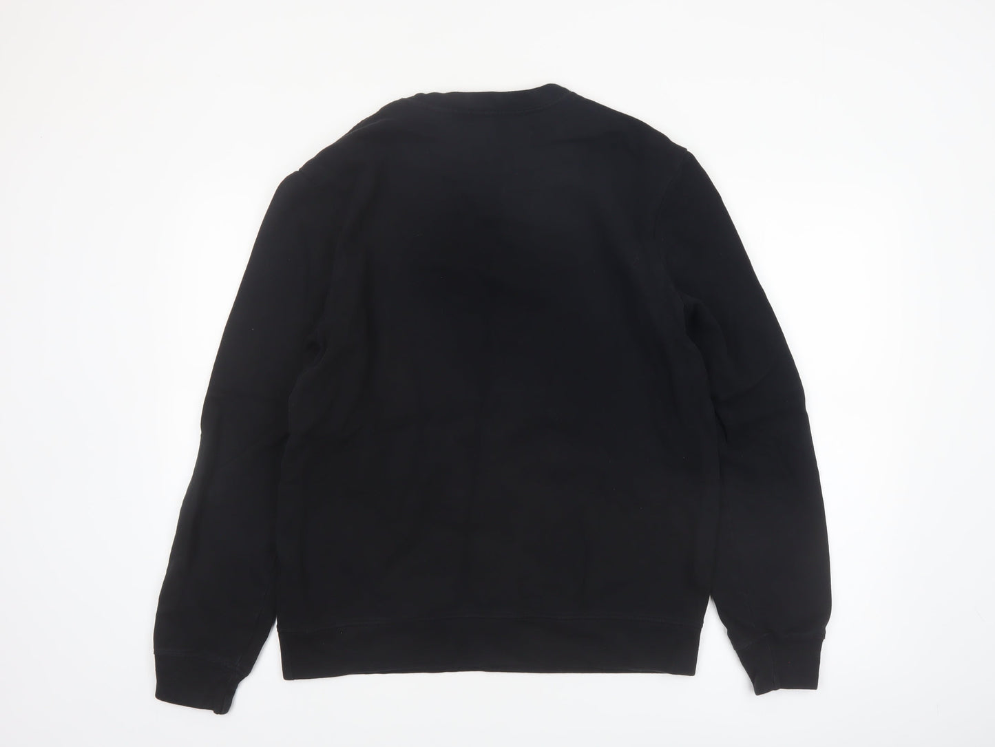 AllSaints Men's Black Cotton Crew Neck Sweatshirt Medium